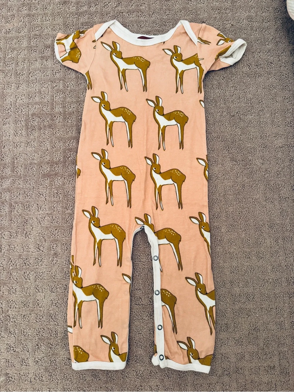NWOT Milkbarn Peach Deer Print One-Piece Sleeper